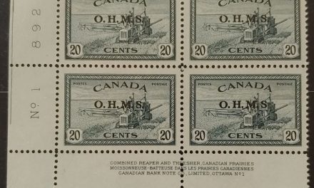 Canada #O8a VFNH 1949 Missing Period After S in LL PL 1 Blk