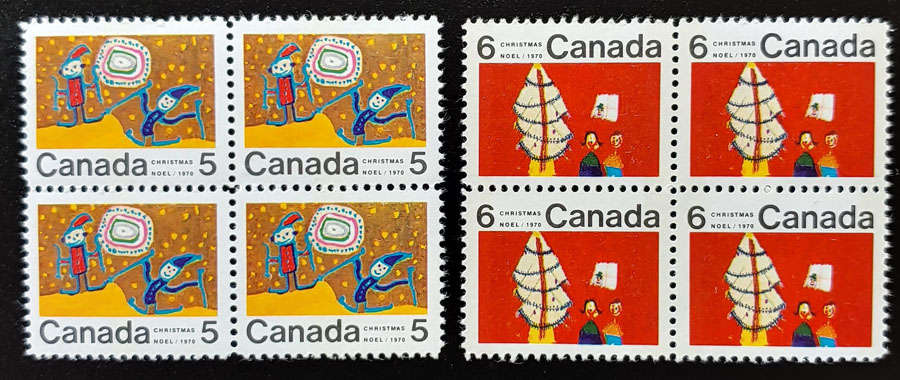 Canada #522pi, 525pi VFNH Tagged Centre Block duo $500. (8)