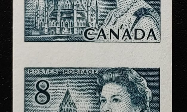 Canada #550a XFNH 1971 8c Centennial Imperforate Coil Pair
