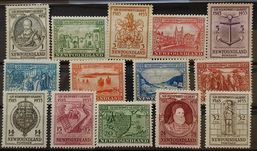 Newfoundland #212-225 Never Hinged 1933 Gilbert Set $400. (14)