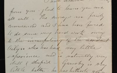 Port Moody, B.C. 26 June 1881 Marcus Smith 3-page letter to his wife