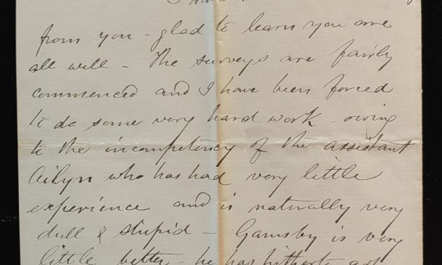 Port Moody, B.C. 26 June 1881 Marcus Smith 3-page letter to his wife