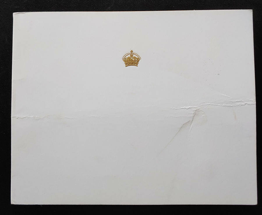 Queen Mum signed 1975 Christmas Card, light crease