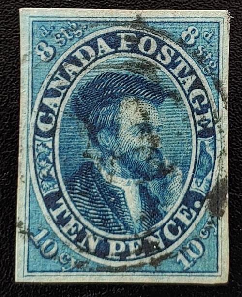 Canada #7 VF Used 1855 10d Cartier $2500