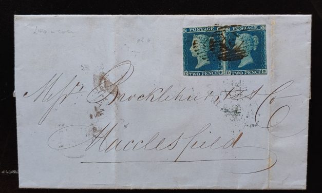 G.B. #4 21 Jan 1853 2d Pair on Lombard St/Macclesfield FLS