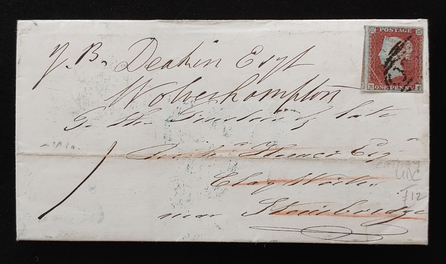 G.B. #3 4 Mar 1852 1d FLS w/ coloured backstamps incl Cathay