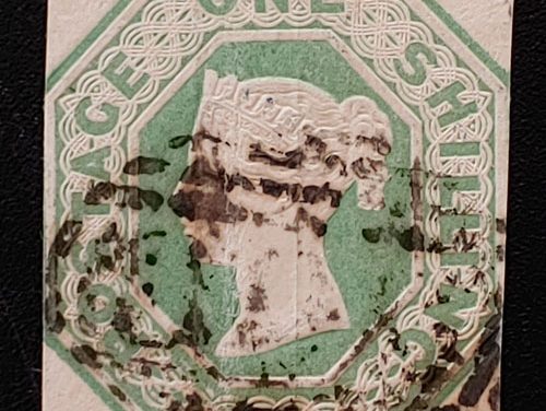G.B. #5 Used 1/- Embossed Queen Victoria