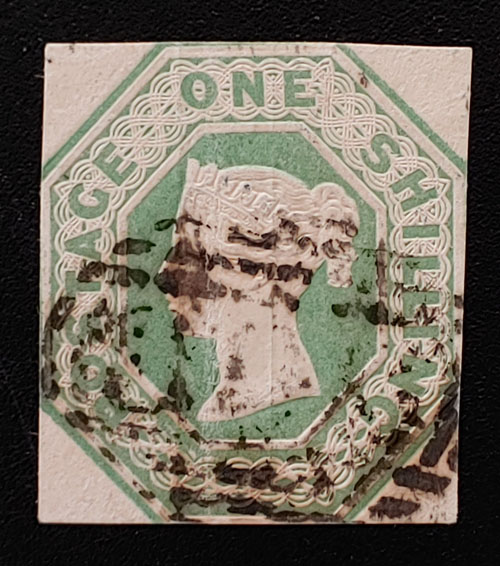 G.B. #5 Used 1/- Embossed Queen Victoria US$1000