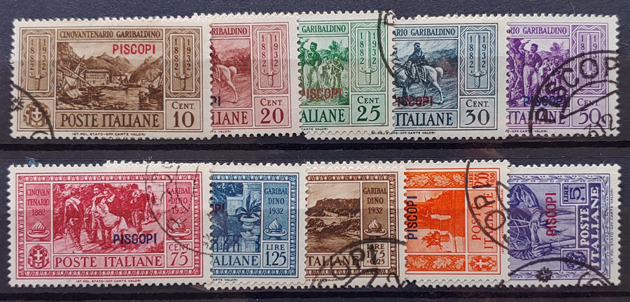 Italy/Aegean Is.-Piscopi #17-26 Used 1932 Set US$350 (10)