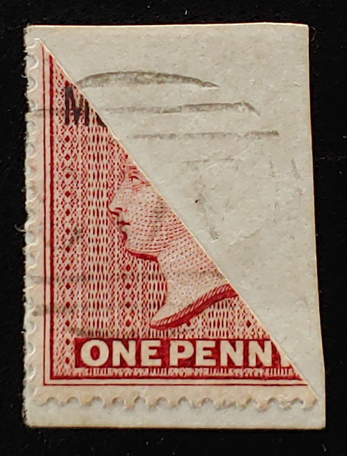 Montserrat #1a Used 1883 1d Red Bisect on piece