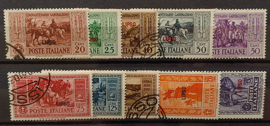 Italy/Aegean Islands/Lipso #17-26 F/VF Used 1932 Set US$350 (10)