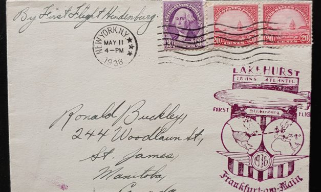 U.S.A. 11 May 1936 43c Hindenburg Zeppelin Flight Cover to Frankfurt