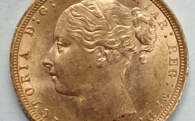 G.B. Unc 1872 Queen Victoria Gold Sovereign .2355oz AGW
