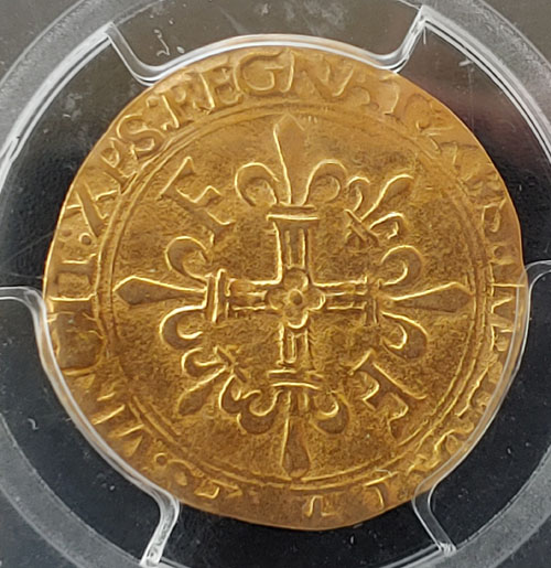 France PCGS 1515-1547 Francis I Gold Ecu d'Or, tooling marks