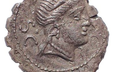 C. Naevius Balbus 79 BC 19mm 2.9gm Silver Serrate Denarius