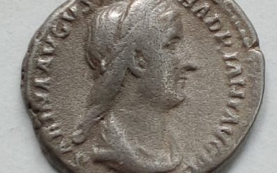 Sabina 83/137AD 2.5gm Silver Denarius w/ Vesta etc
