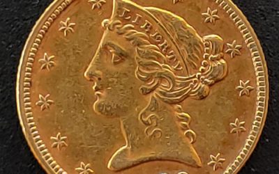 U.S./Colonial Canada VF+ 1880 Gold $5 Half Eagle .24187oz AGW