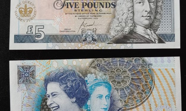 Royal Bank of Scotland P#362 Unc 2002 QEII Golden Jubilee note duo