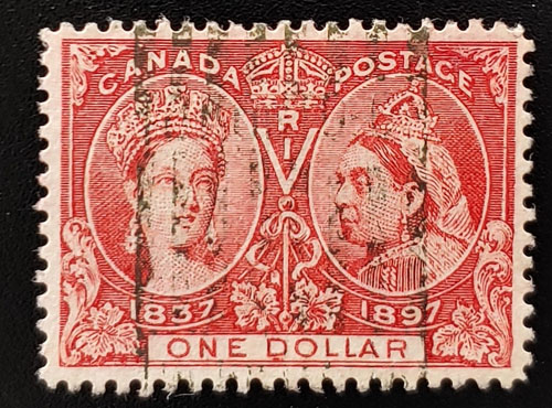 Canada #61F VF Used 1897 $1 Jubilee Engraved Forgery