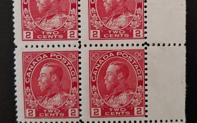Canada #106LW Fine Never Hinged LR 2c Inverted Type C LW Block