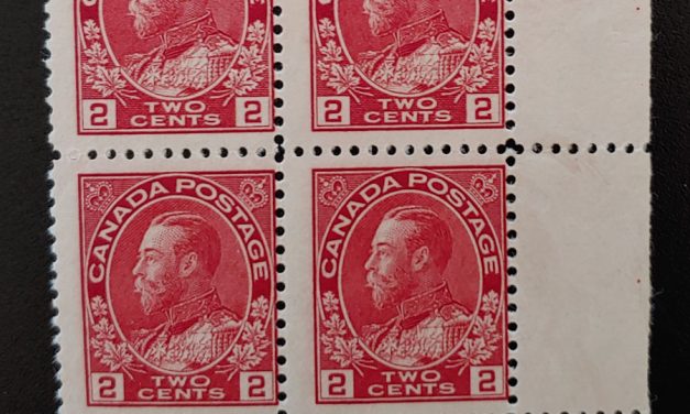 Canada #106LW Fine Never Hinged LR 2c Inverted Type C LW Block