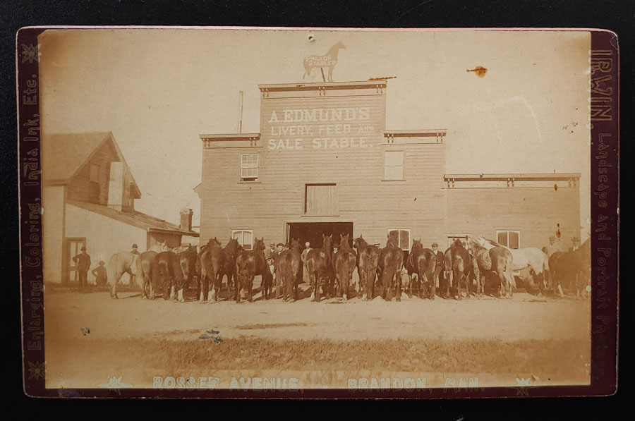 Rosser Avenue Brandon, Manitoba 8x5" Irwin Photo of Livery, sml flaws
