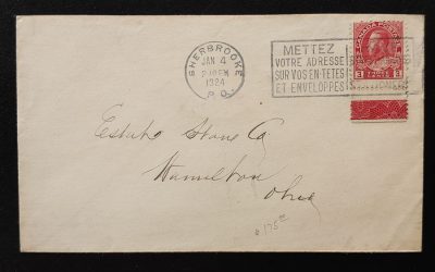 Canada #109LW 4 Jan 1924 3c Lathework Cover ex Goodhelpsen