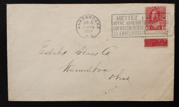 Canada #109LW 4 Jan 1924 3c Lathework Cover ex Goodhelpsen