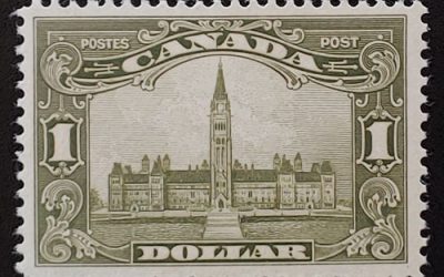 Canada #159iii F/VF Mint 1929 $1 Bronze Green Shade $412+