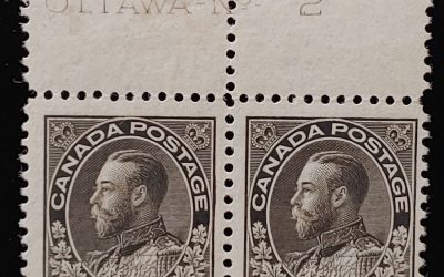 Canada #120a Fine Never Hinged 1912 50c Plate 2 Pair