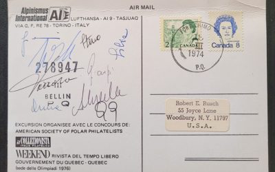 Fort Chimo, P.Q. 18 Mar 1974 10c Signed Dog Sled Cover