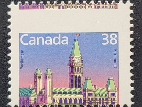 Canada #1165 Never Hinged 1988 38c Parliament Misperf, ex Penko