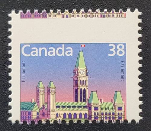 Canada #1165 Never Hinged 1988 38c Parliament Misperf, ex Penko