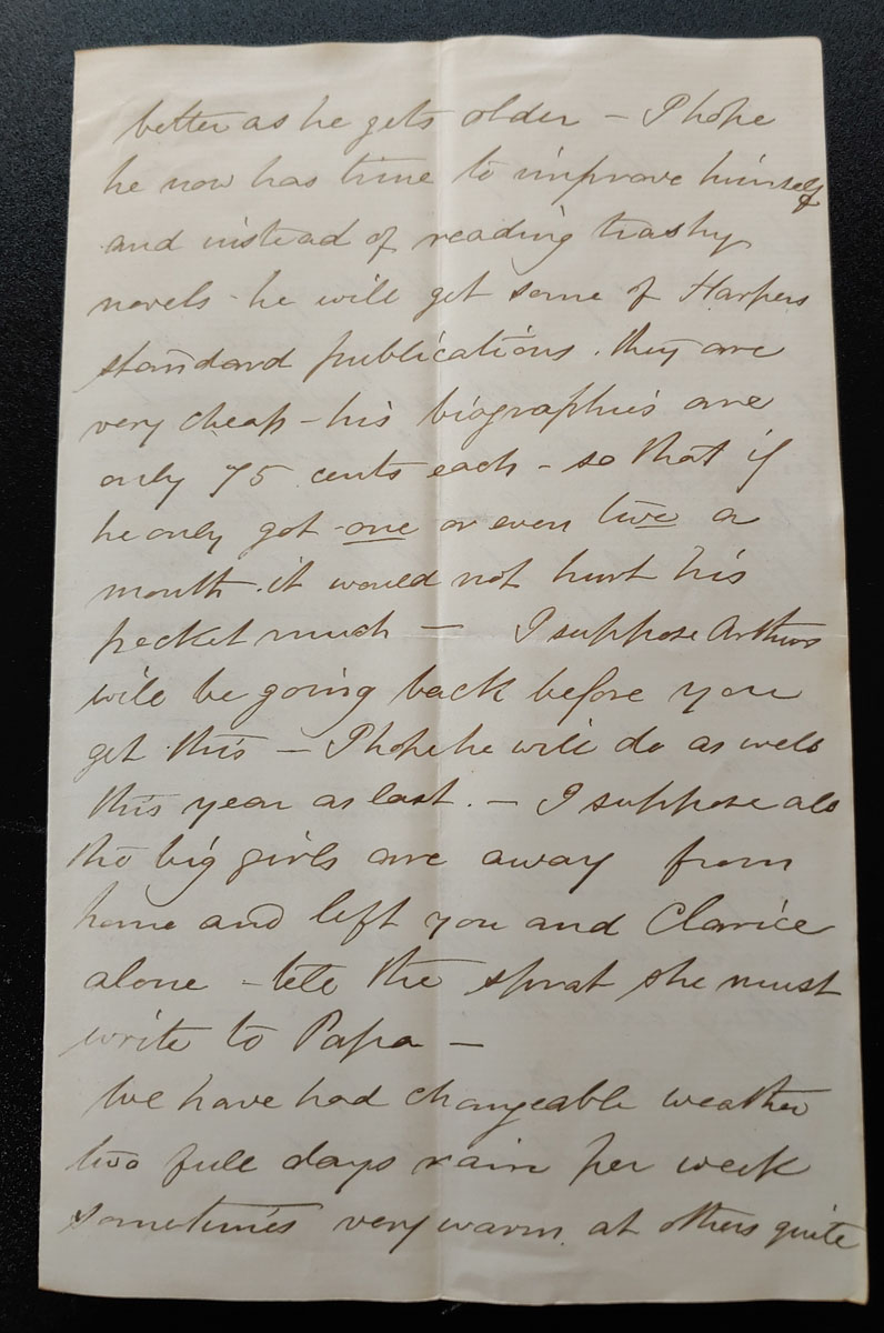 Headquarters C.P.R. B.C. Aug 19, 1881 Marcus Smith letter to his wife