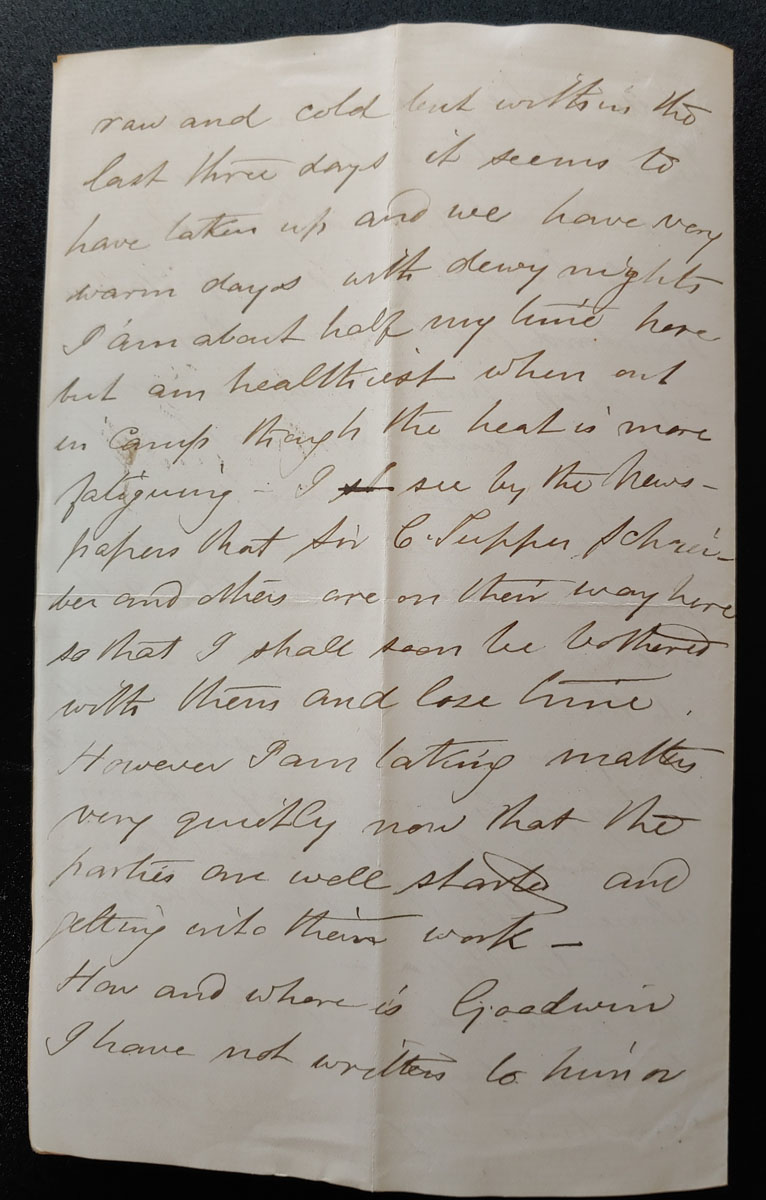 Headquarters C.P.R. B.C. Aug 19, 1881 Marcus Smith letter to his wife