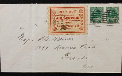 Jack V. Elliot #CL7, 137 1 Apr 1926 27c Red Lake FFC to Toronto