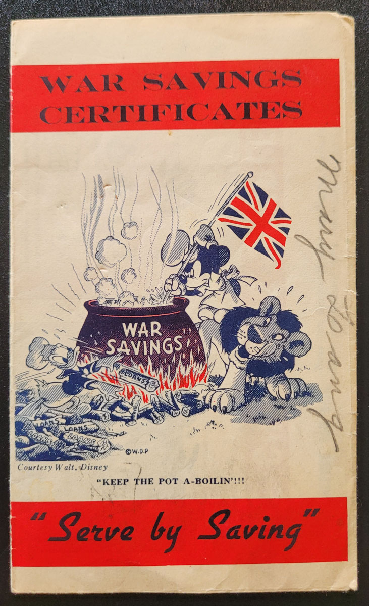 Canada #FWS8, FWS12 in Walt Disney War Savings Folder (3)