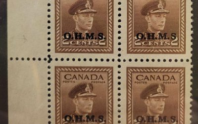 Canada #O2a VFNH Missing Period in 1949 2c O.H.M.S. Block (4)