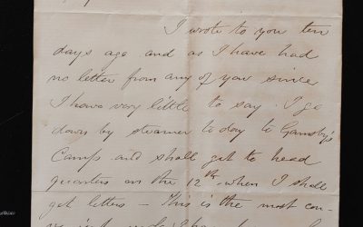Camp on Fraser 8 Aug 1881 3pg Marcus Smith letter to his wife