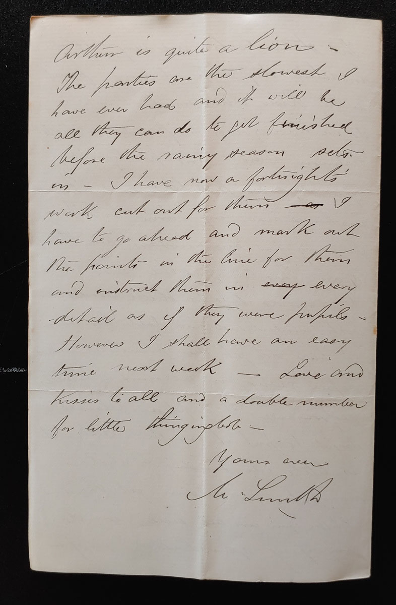 Camp on Fraser 8 Aug 1881 3pg Marcus Smith letter to his wife