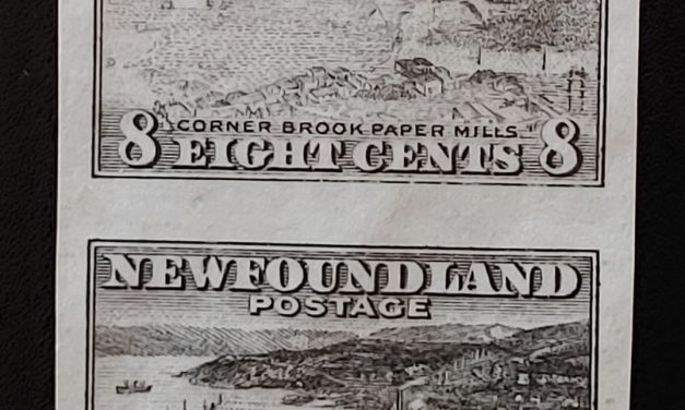 Newfoundland #209P VF+ 1932 8c Black Imperforate Proof Pair