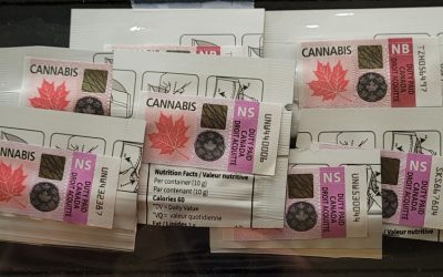 New Brunswick and Nova Scotia cannabis stamps on piece (7)
