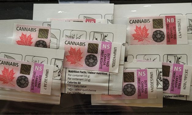 New Brunswick and Nova Scotia cannabis stamps on piece (7)