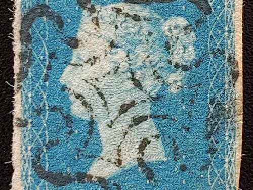 G.B. #2 Fine+ Black M/C Used 1840 2d Blue