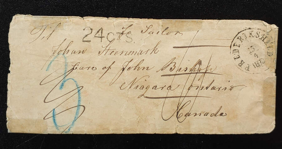 Germany 15 Apr 1873 24c Cover to Sailor in Niagara, Ont, faults