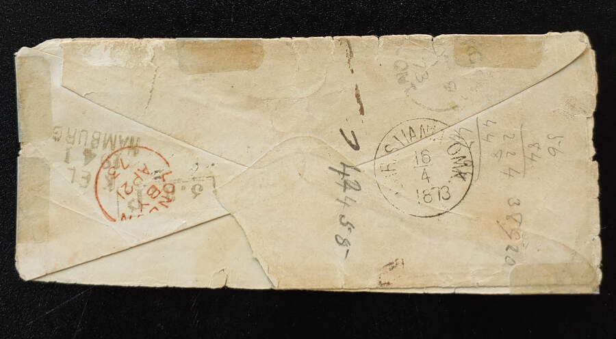 Germany 15 Apr 1873 24c Cover to Sailor in Niagara, Ont, faults