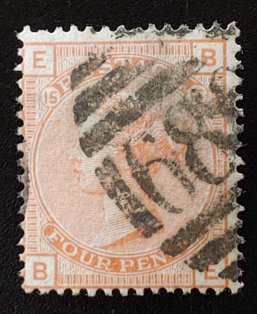 G.B. #69 VG/F Used 1876 4d Vermilion Plate 15 US$500