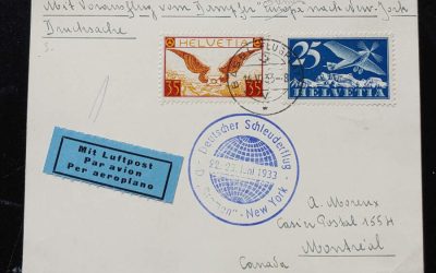 Switzerland 14 May 1933 60c D Bremen Catapult Card to Montreal