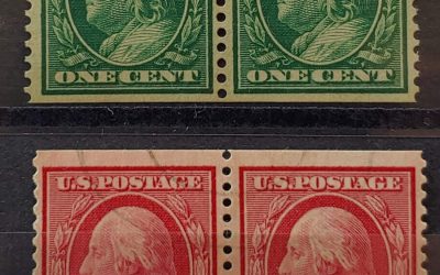 U.S.A. #352-353 F/VF Used 1909 1c and 2c Coil Pair duo (4)