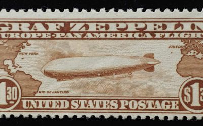 U.S.A. #C14 F/VF Mint 1930 $1.30 Zeppelin, natural gum